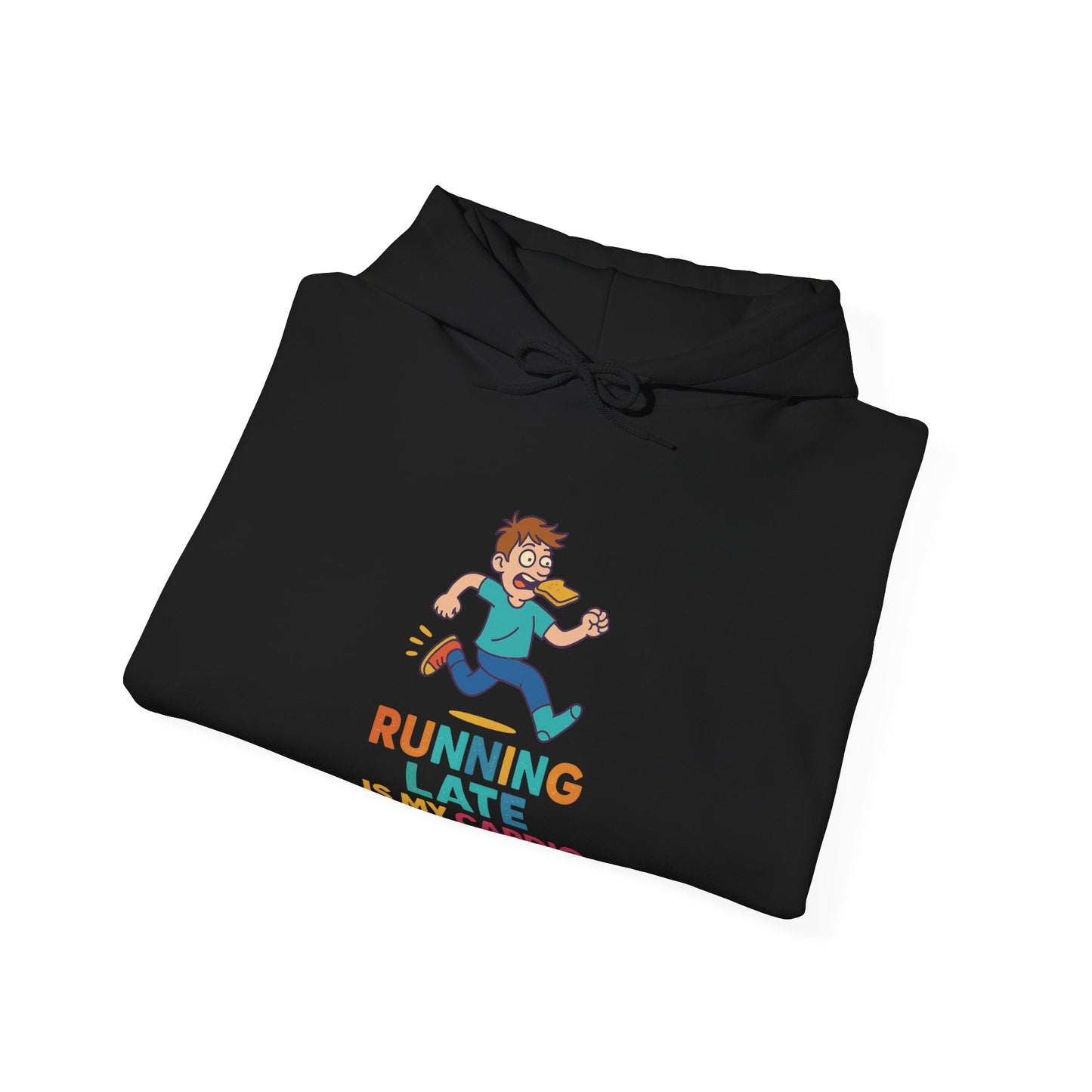 Running Late Is My Cardio – Cartoon Chaos Hoodie