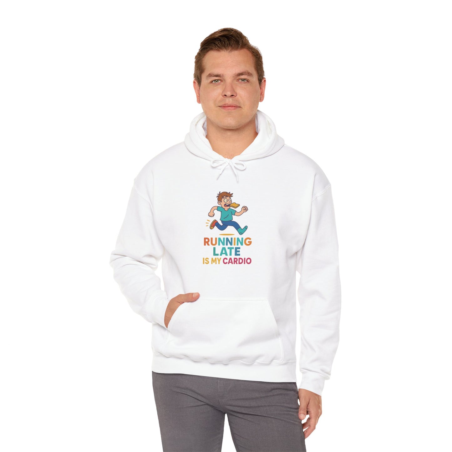 Running Late Is My Cardio – Cartoon Chaos Hoodie