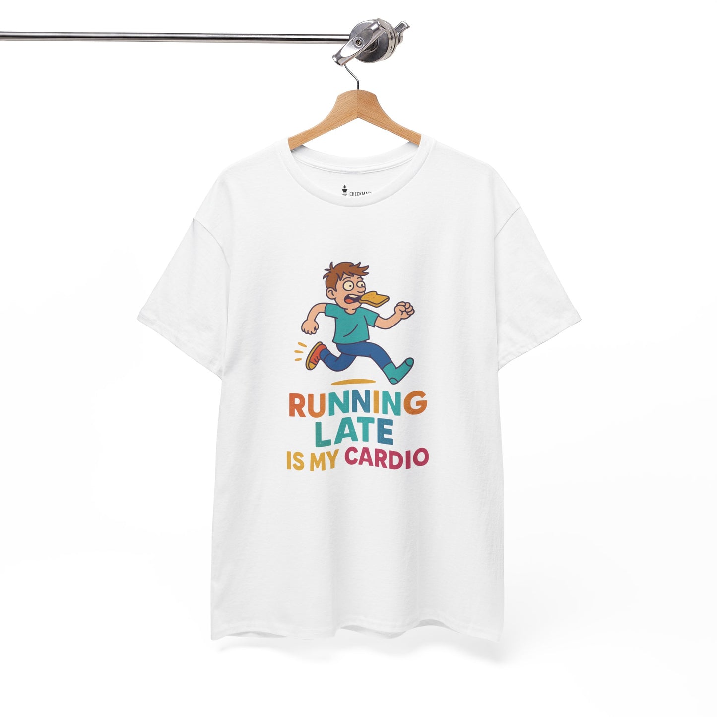 Running Late Is My Cardio – Cartoon Chaos T-Shirt