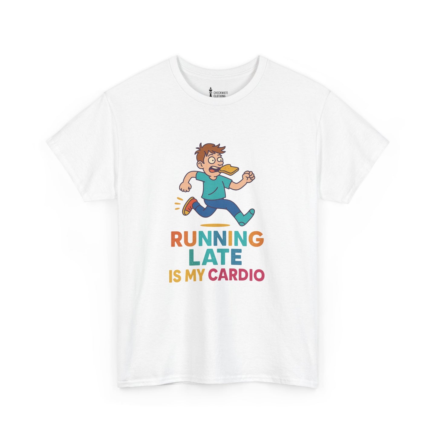 Running Late Is My Cardio – Cartoon Chaos T-Shirt