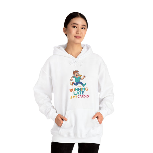 Running Late Is My Cardio – Cartoon Chaos Hoodie