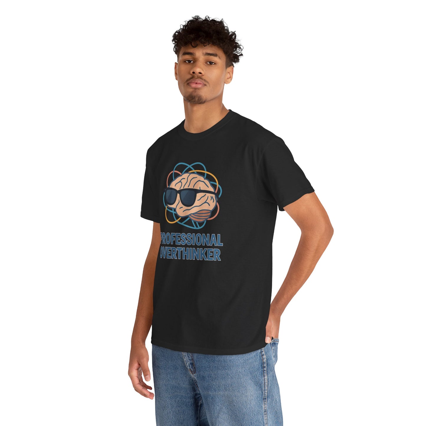 Professional Overthinker – Brain in Sunglasses T-Shirt